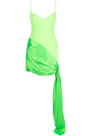 DAVID KOMA Draped-skirt panelled mini dress