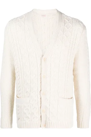 Fursac V-neck cable-knit cardigan