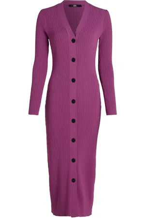 Karl Lagerfeld Button-up ribbed maxi dress