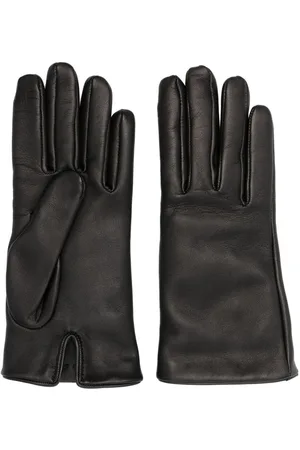 Saint Laurent Logo-plaque leather gloves