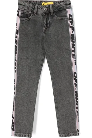 OFF-WHITE Logo-tape straight-leg jeans