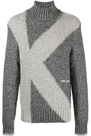 Karl Lagerfeld Kl Monogram Jacquard Sweater in Blue for Men