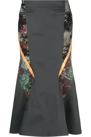 Marine Serre Regenerated Floral Tapestries flared skirt