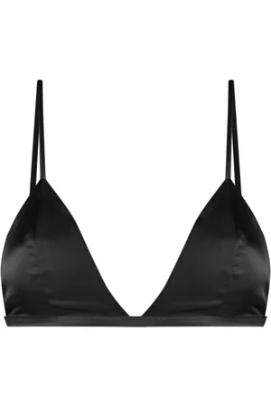 Melanie lace-trimmed stretch-silk charmeuse soft-cup triangle bra