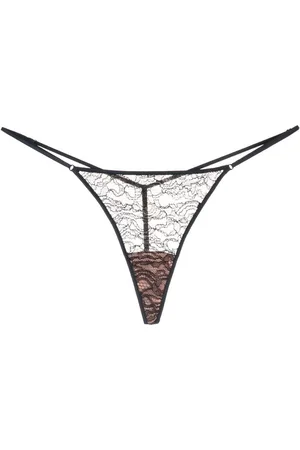 Kiki de Montparnasse Sheer lace-detail G-string briefs