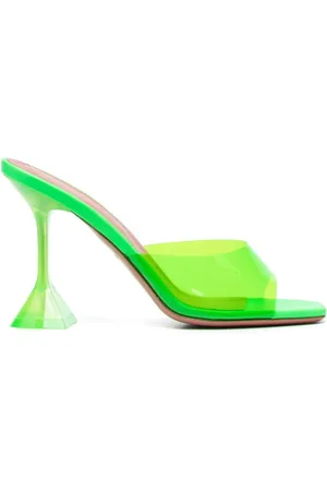 Amina Muaddi Lupita translucent 110mm mules