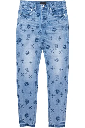 Purple Brand Monogram-print straight-leg jeans