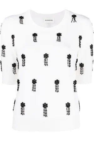 P.A.R.O.S.H. Bead-embellished fine-knit T-shirt