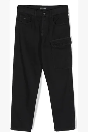 Emporio Armani Tapered-leg cotton trousers