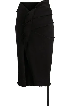 Rick Owens Denim wrap midi skirt