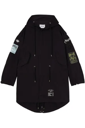 AMBUSH Logo-patchwork cotton parka