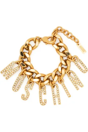 Moschino Logo-charm Cuban-chain bracelet