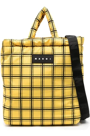 Marni Logo-patch checkered tote bag