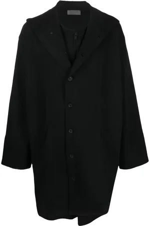 YOHJI YAMAMOTO Single-breasted hooded coat