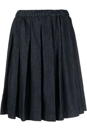 Aspesi Pleated chambray cotton skirt