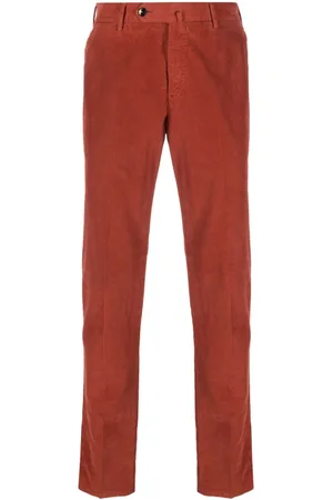 PT Torino Pressed-crease corduroy chino trousers