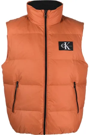 Blauer Danny logo-appliqué puffer gilet - Orange