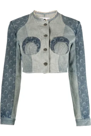Marine Serre Regenerated cropped denim jacket