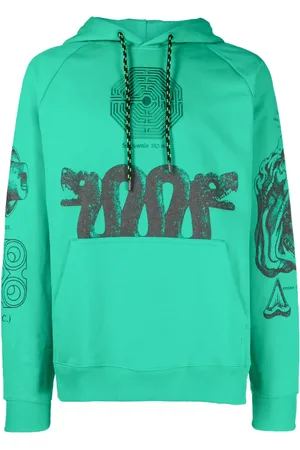 Etudes Graphic-print drawstring hoodie