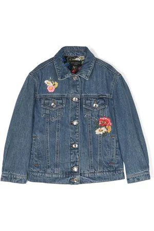 Dolce & Gabbana Floral-embroidered denim jacket