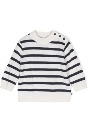 Petit Bateau Buttoned striped jumper