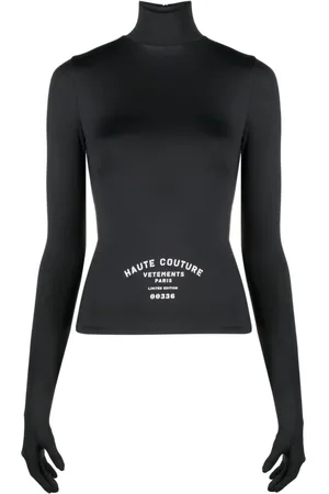 Vetements Logo-print glove-sleeve top