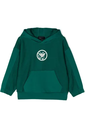 Emporio Armani Logo-patch panelled hoodie