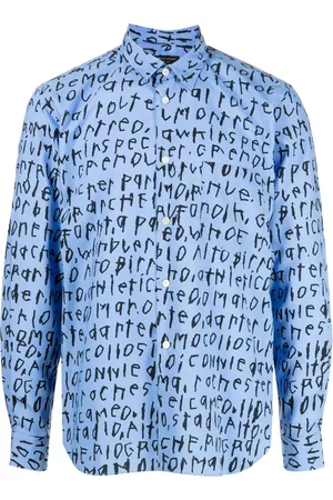 Comme des Garçons Text-print classic-collar shirt