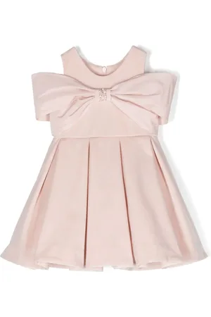 Lapin House Bow-detail pleated dress