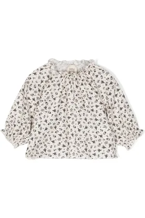 DOUUOD KIDS Eucelade floral-print cotton blouse