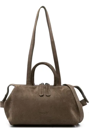 MARSÈLL Embossed-logo suede tote bag