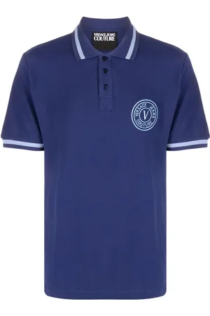 VERSACE Logo-embroidered cotton polo shirt