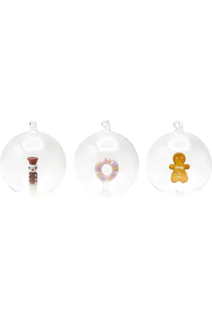 CU I SEEYOU Christmas 3D-detailing glass baubles (set of three)
