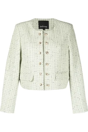 tout a coup Round-neck tweed cardigan