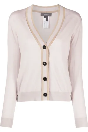 LORENA ANTONIAZZI Stripe-trim cardigan