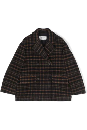 BONPOINT Check-print double-breast coat