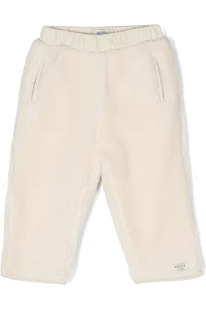 Donsje Logo-tag fleece-texture trousers