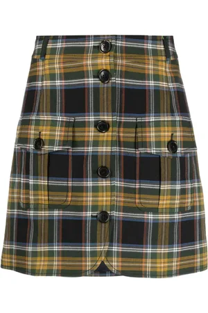 Kenzo Plaid-check A-line miniskirt