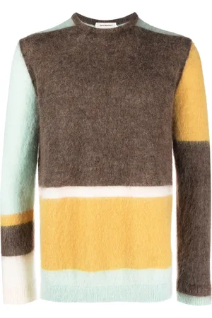 There Was One Colour-block crew-neck jumper