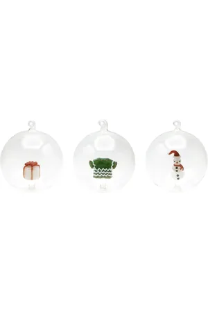 CU I SEEYOU Christmas 3D-detailing glass baubles (set of three)