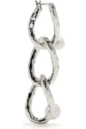 E.M. Hammered chain-link hinge-pin earring