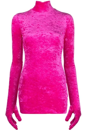 Vetements Velvet glove-sleeve minidress