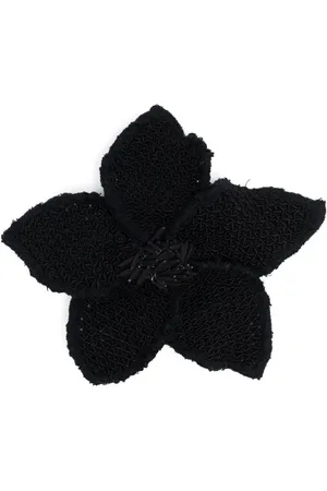 CHANEL 1990s bead-detailed camellia brooch