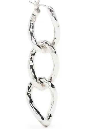 E.M. Hamerred chain-link hinge-pin earring
