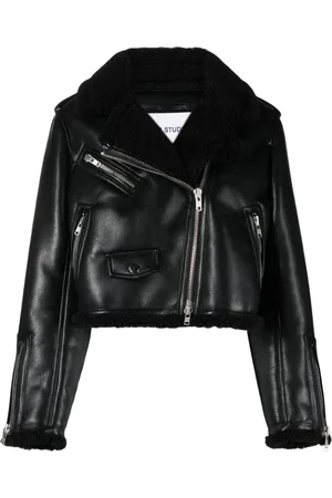 Stand Studio Faux-shearling cropped jacket