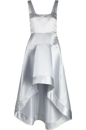 Cynthia Rowley Satin-finish high-low midi dress