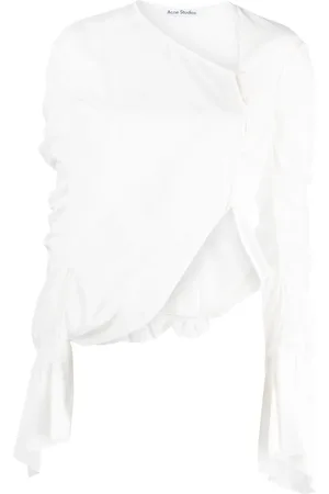 Acne Studios Draped asymmetric cotton blouse
