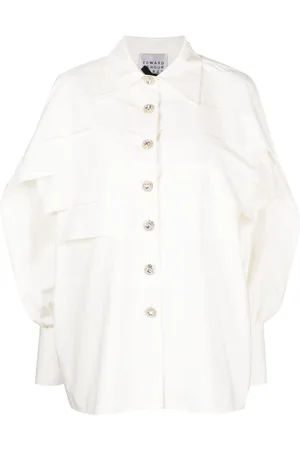 Edward Achour Paris Tiered cotton shirt jacket