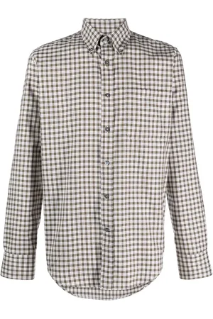 CANALI Micro plaid-check pattern shirt