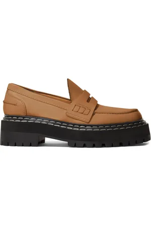 Proenza Schouler Penny-slot leather platform loafers